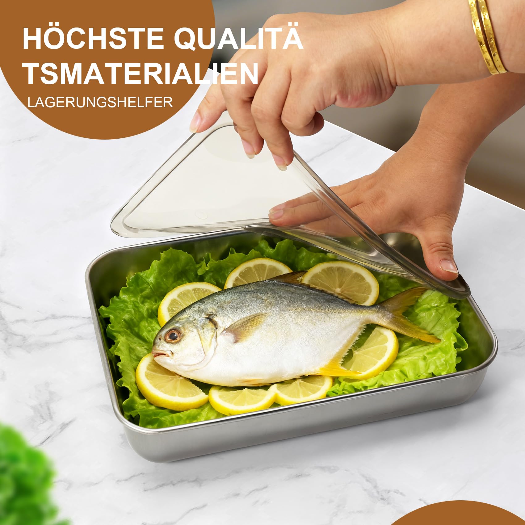 Nagoyuki Set mit 10 Aufschnittboxen für Kühlschrank,Edelstahl Lebensmittel Aufbewahrungsbox mit Sichtdeckel,Wurst Aufbewahrung Kühlschrank, Kühlschrank Organizer für Käse,Fleisch (25.5 * 20 * 5cm)