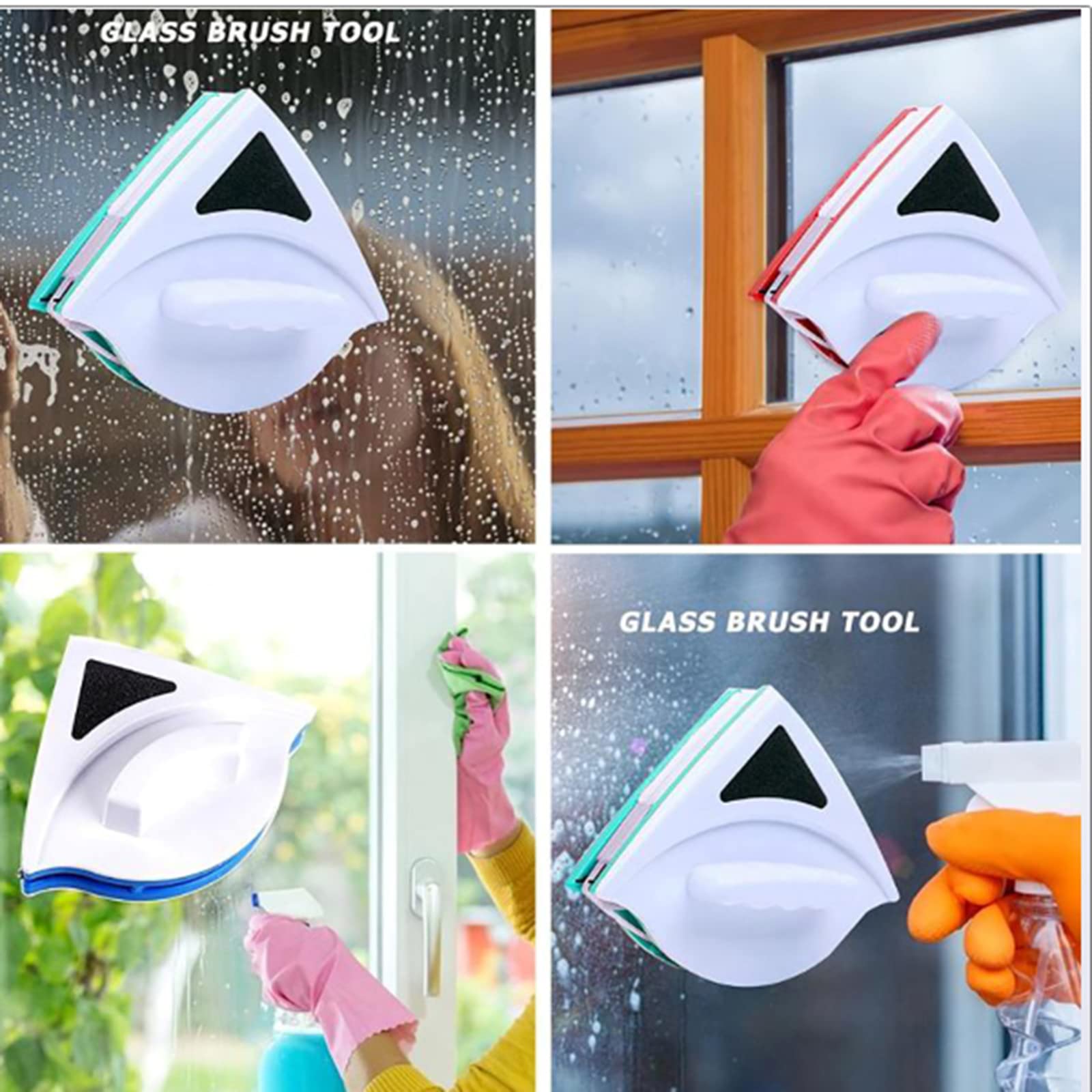 Limpiador Ventanas magnético, Limpiador Ventanas magnético, Cepillo Limpieza Vidrio Doble Cara Limpieza Ventanas, Herramienta Limpieza doméstica Ventanas Altas Vidrio