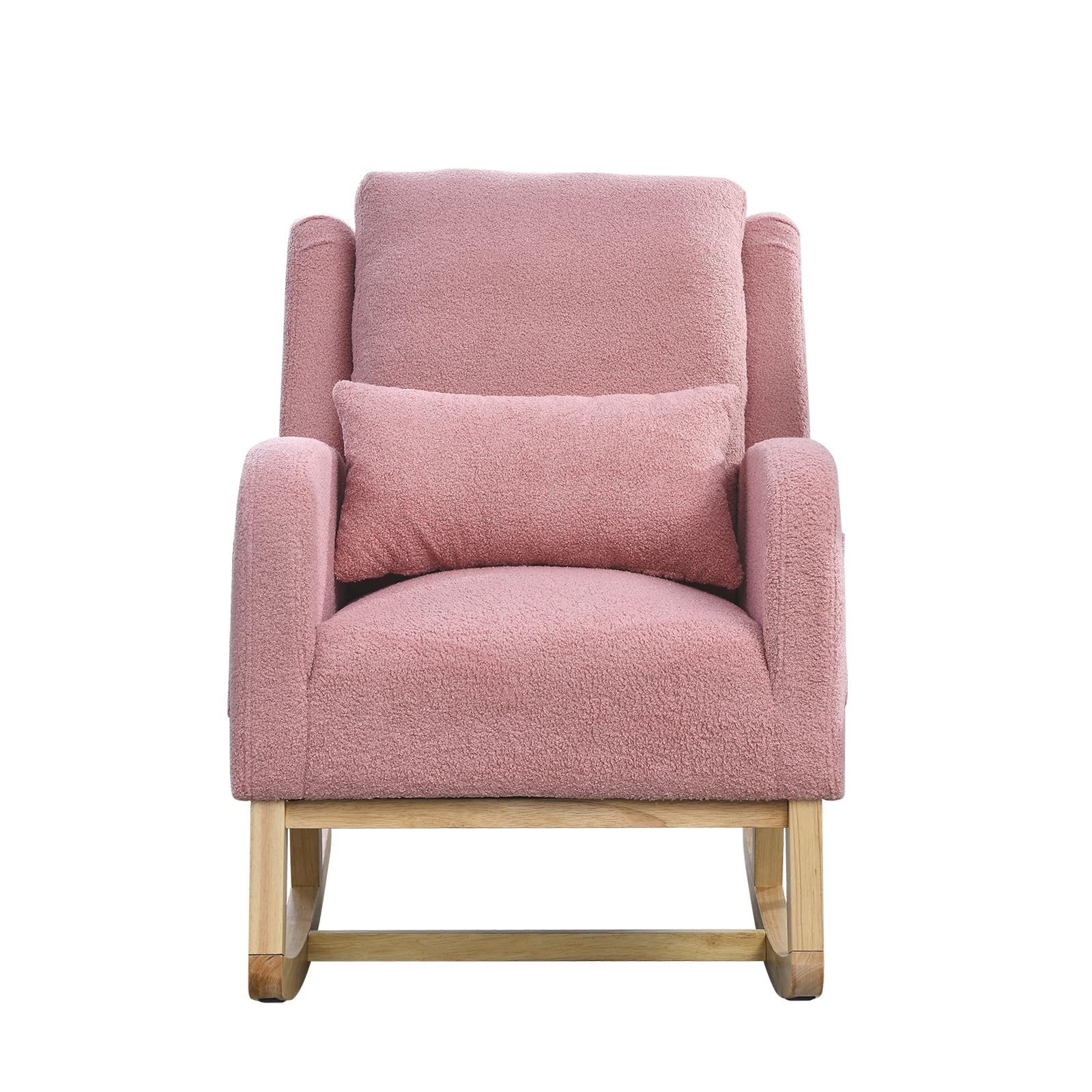 SPOFLYINN Rocking Chair, One Size, Pink Teddy
