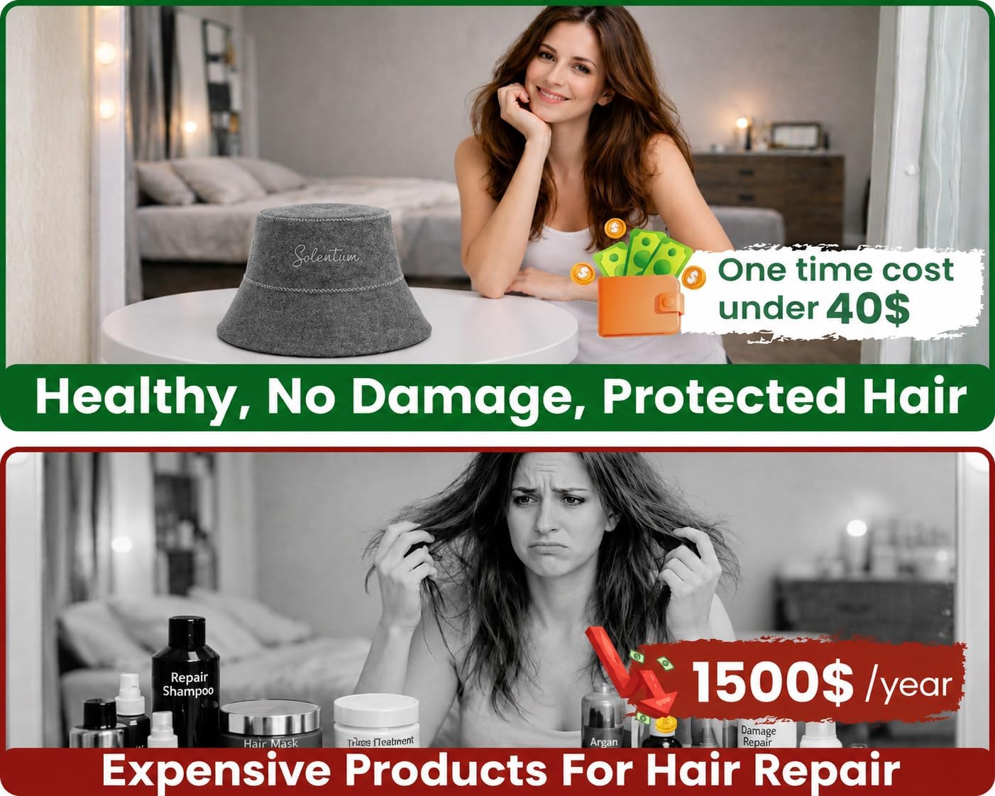 Premium Sauna Hat for Men and Women Protect Hair Inside Banya - Head Protector Cap Ladies Spa Essentials Saunas Accessories image 4