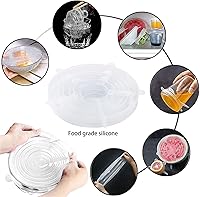 Vista 7 de Tapas elásticas de silicona, tapas elásticas duraderas y ecológicas, reutilizables, resistentes al calor, varios tamaños para cuenco