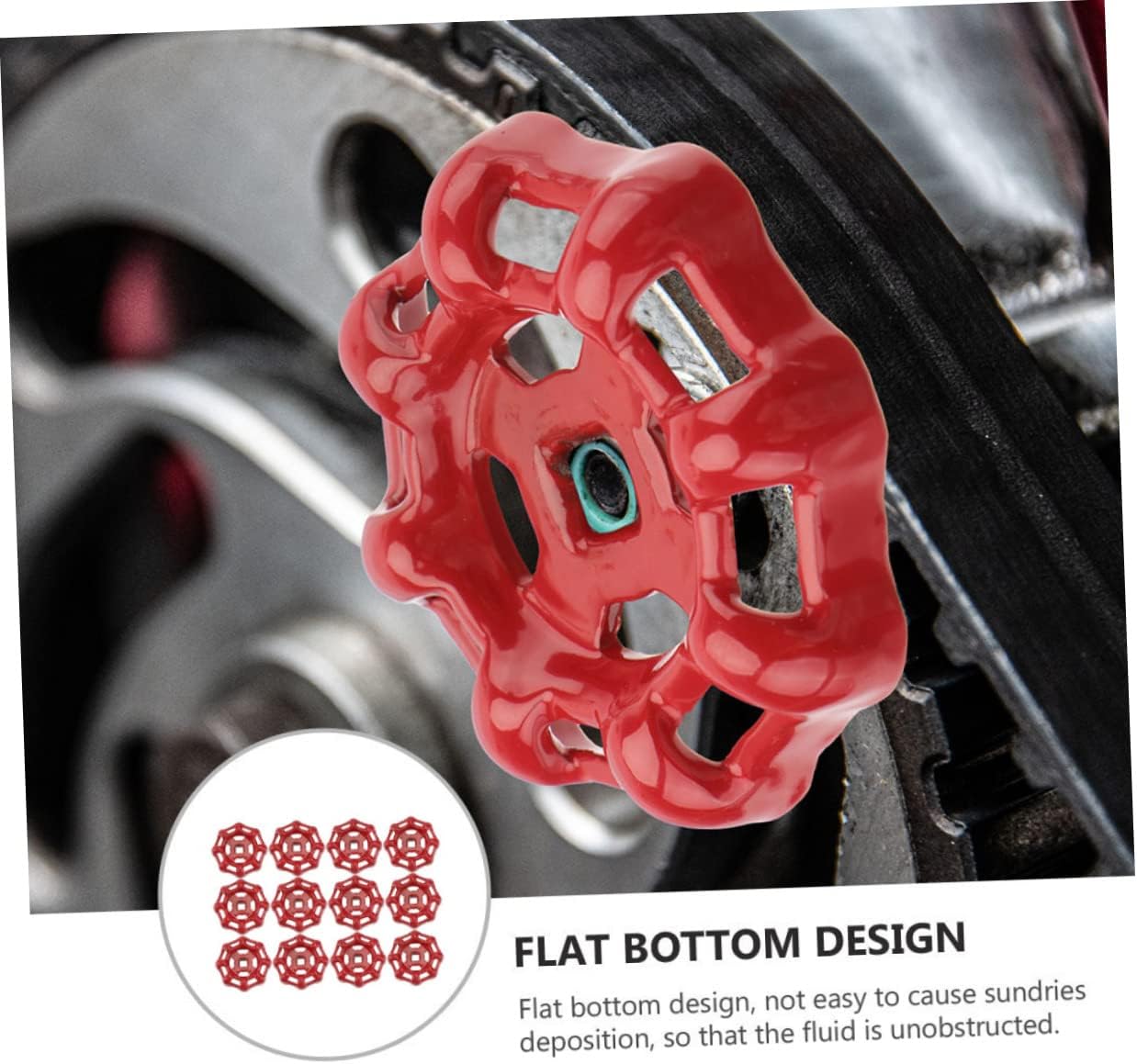 12pcs Red Cast Iron Decorative Hand Wheel for Water Shutoff and Gate Valve Durable Valve Handle Smooth Surface Design Practical Fluid Control