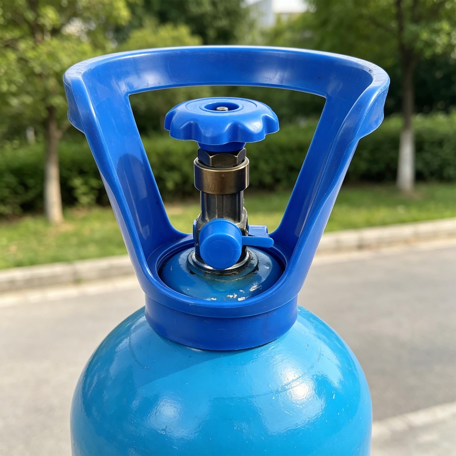 Ventilschutz für Gasflaschen – Schutzkappe für Sauerstoffflaschen aus Kunststoff, Transport-/Staubschutz für Druckgasflaschen, Tragegriff für Schweißgasflaschen (80 mm/3 Zoll)