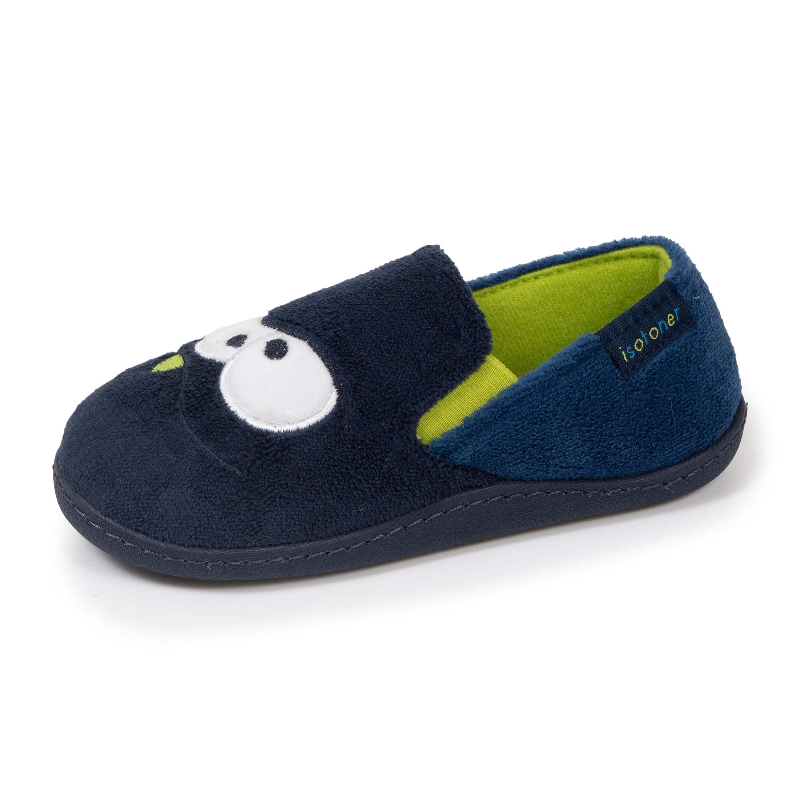 Isotoner Chaussons garçon Mocassins enfilage facile, marine, 34 EU