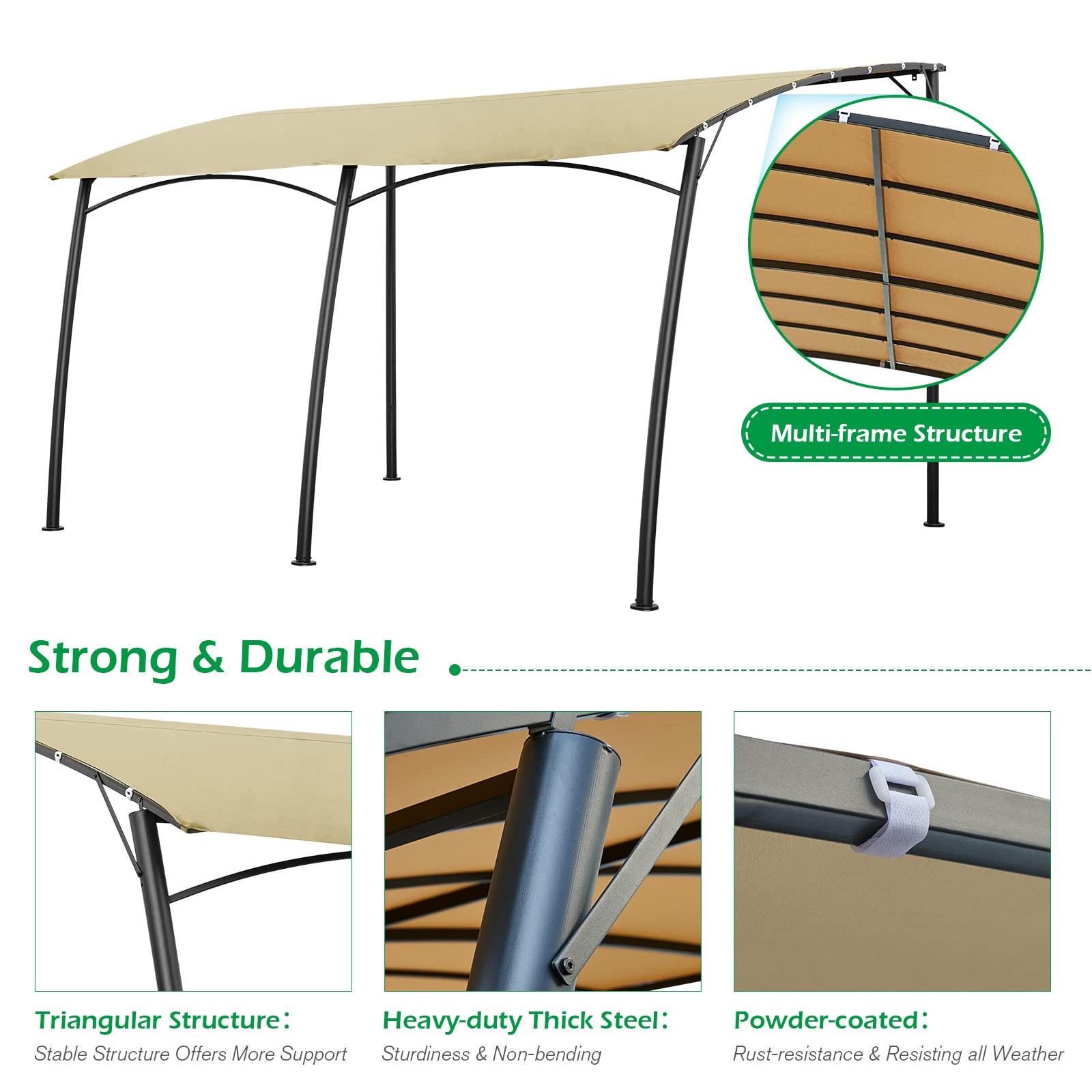 Buy AECOJOY 13'x10' Sun Shade Awning Gazebo,Wall Canopy Sunsetter Deck