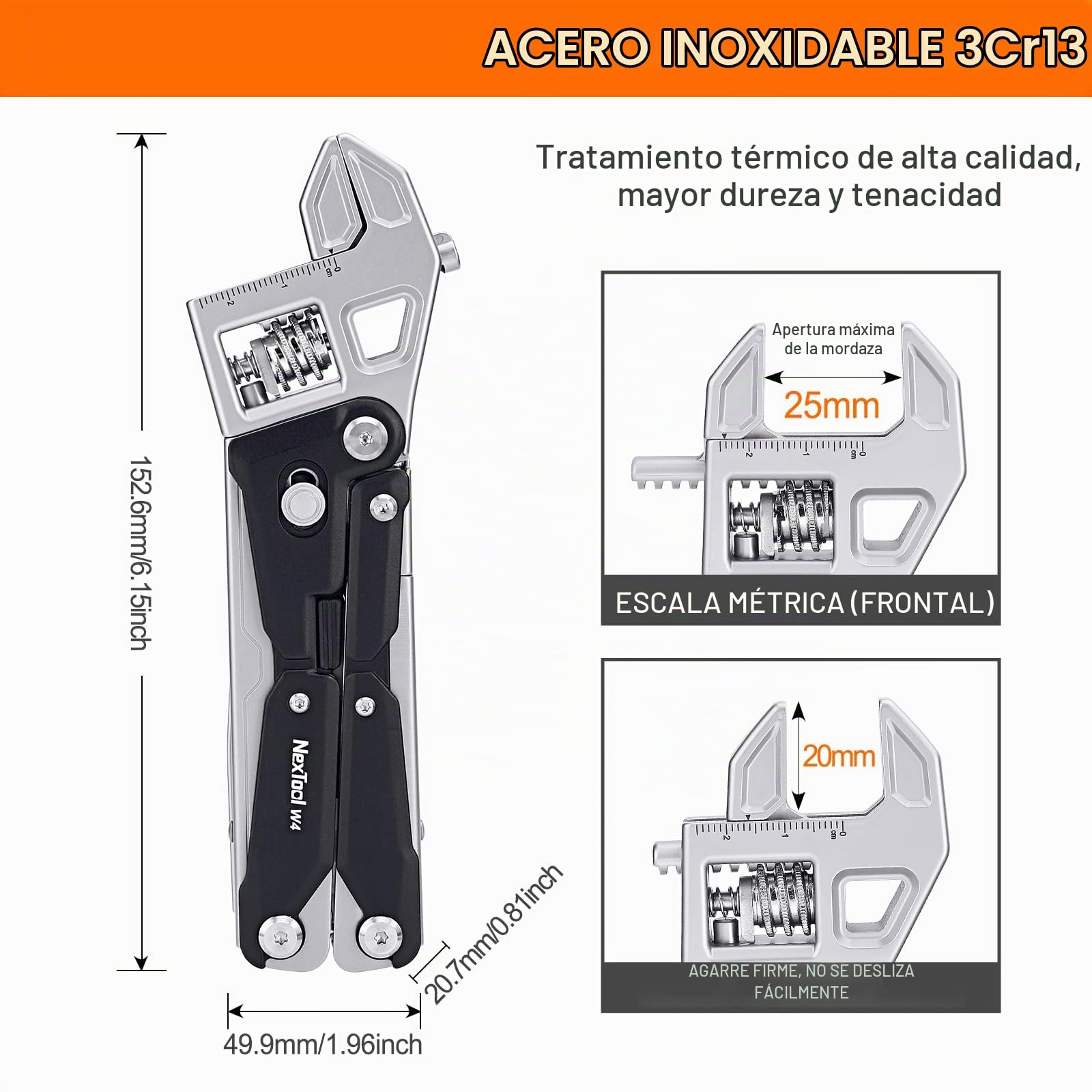 NexTool W4 Multiherramienta de Carraca Ajustable,Herramienta EDC Plegable 11 en 1 con Alicates,Cuchillo,Sierra,Destornillador,Multiherramienta para Camping,Bricolaje y Regalos (Hombres/Gadget Lovers)