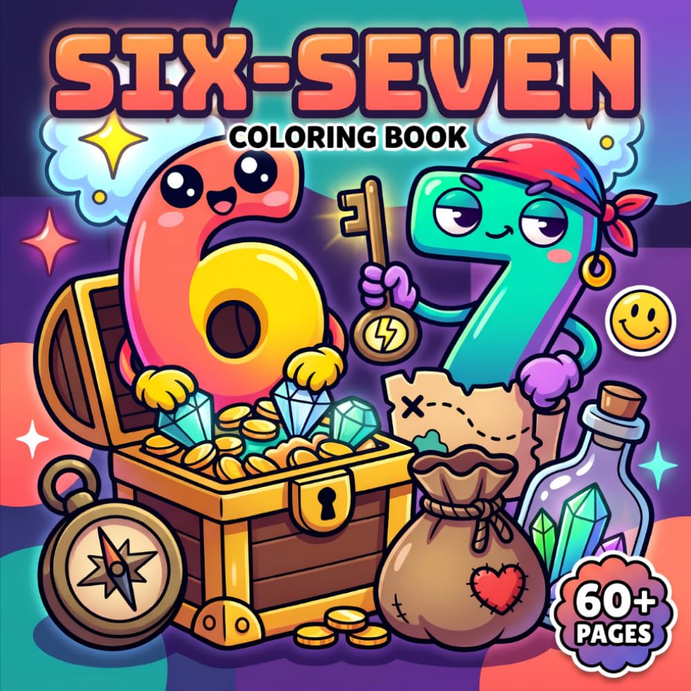 Six Seven Coloring Book: Viral Meme-Inspired Pages With Cute Trendy Art For Relaxing Creative Fun Across All Ages