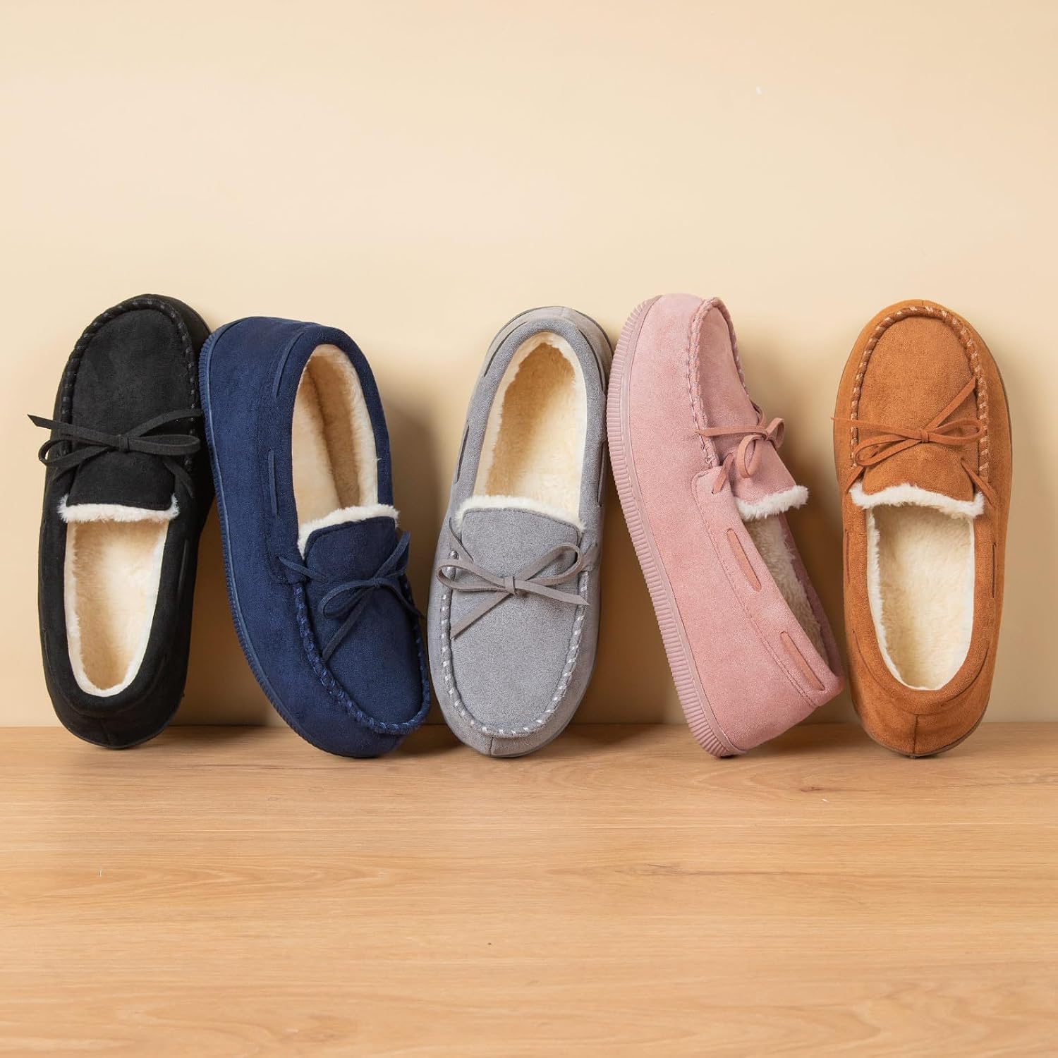 HomeTop Women's Moccasins House Slippers Memory Foam Indoor Outdoor Ladies Shoes