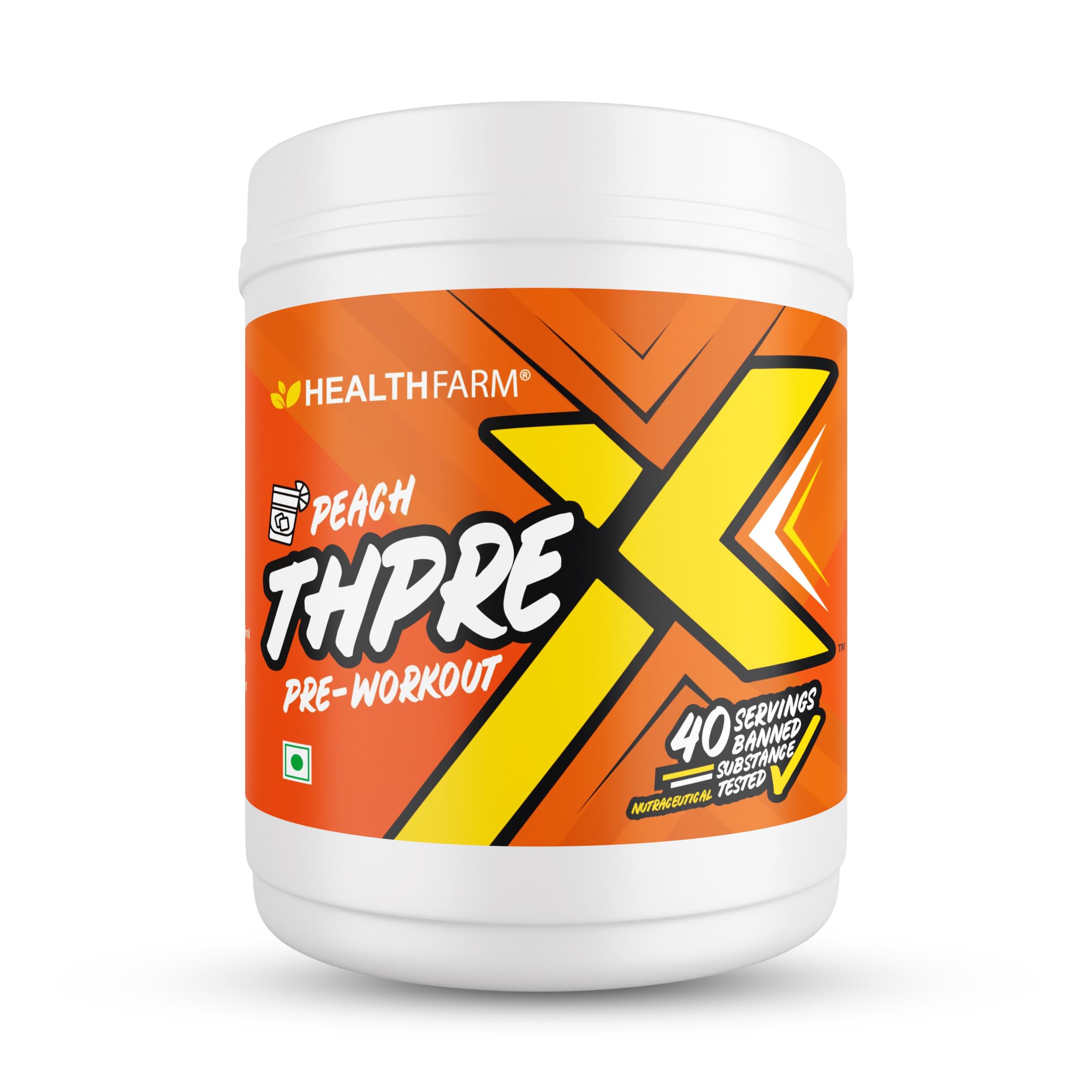 Healthfarm ThPre Workout Powder| Sports Nutrition Supplement for Men & Women - For Working Out, Hydration, Mental Focus & Energy (Peach, 500g) (B0C7ZYPTYD) Amazon Price History, Amazon Price Tracker