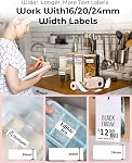 Label Maker Machine- Phomemo D50 Mini Label Maker with Cutter Thermal Label Printer for 3/4" to 7/8" Tape, Labeler for Home Organization, School, Office, Gift, Support iOS & Android