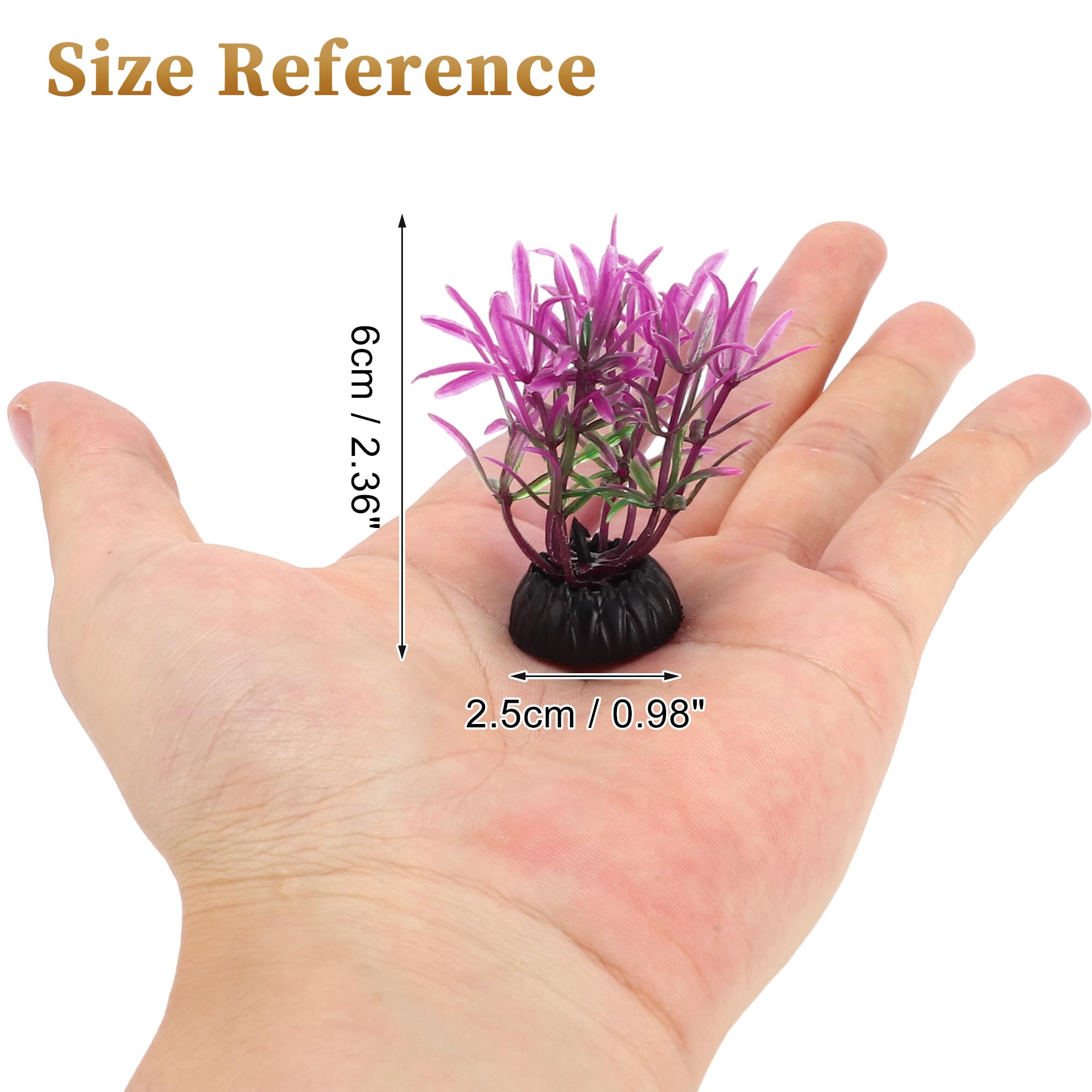 CAPASTEC Plastic Aquarium Plants, Small Aquarium Plastic Plants, Purple - Image 3