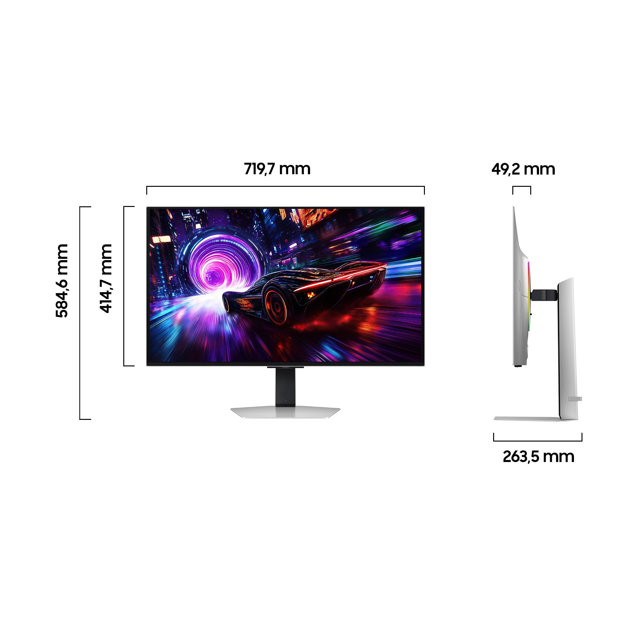 Samsung Odyssey OLED G81SF Gaming Monitor 32 Zoll 4K, QD-OLED, UHD, 3840 x 2160, 240Hz, 0,03ms (G/G), AMD FreeSync Premium Pro, G-Sync-kompatibel, Einbrennschutz Safeguard+, Glare Free, LS32FG814SUXEN