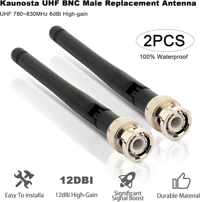 Antena UHF BNC macho reemplazo pack 2 para Sennheiser miniatura 2