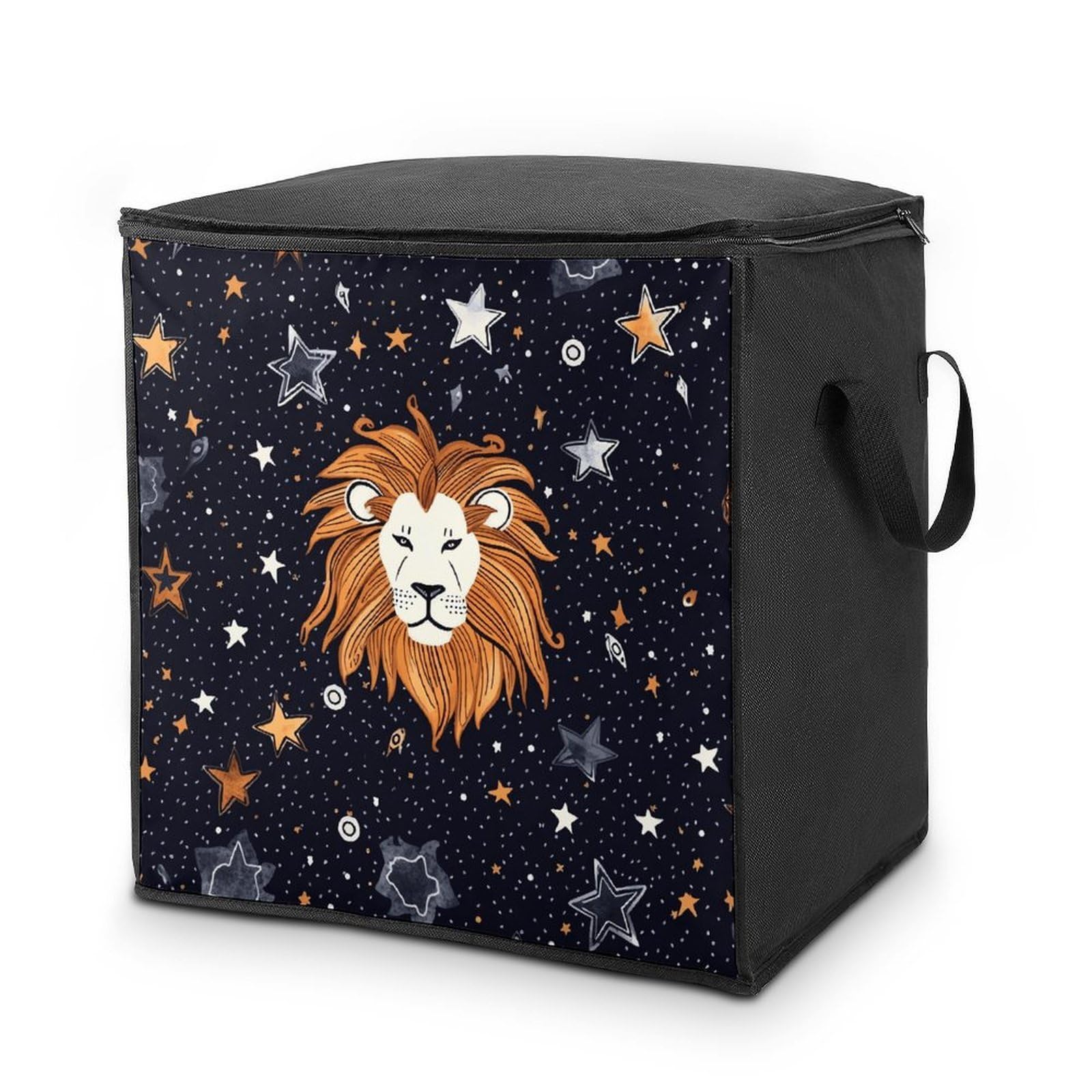 Fekiloot Style Lion And Stars Storage Bags With Reinforced Handles,Moving Bag With Zipper,Closet Organizers,Compression Packing Cubes