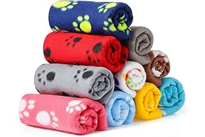 Ultimate Comfort for Indoor Kitties: 10-Piece Kitten Blankets with Paw Print Charm