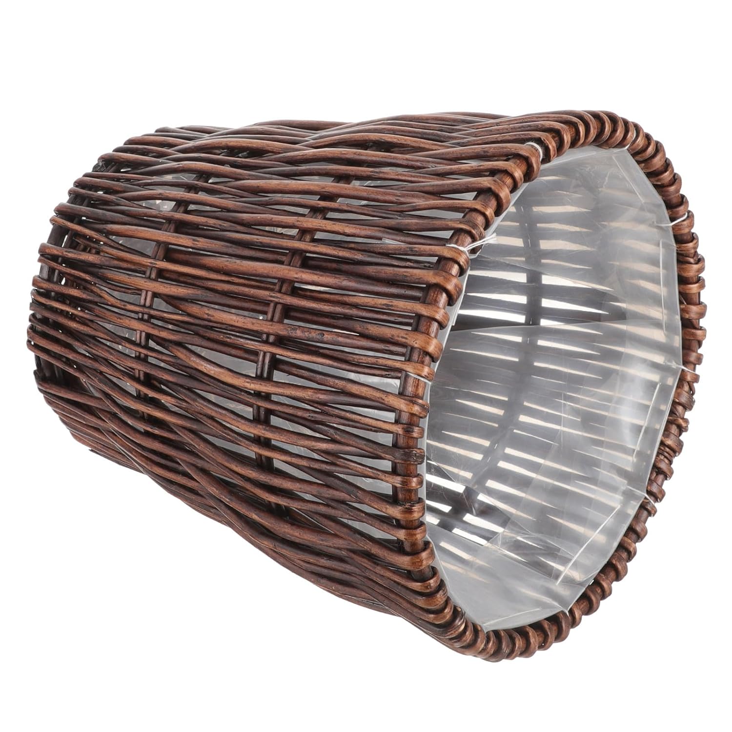 Woven Rattan Trash Basket Small Bathroom Waste Paper Basket Vintage Style 26cm Diameter 28cm Height Eco-Friendly Storage Can for Home Organization