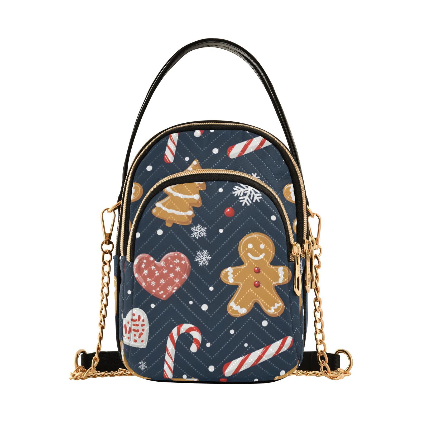 UMIRIKO Snow Christmas Gingerbread Small Crossbody Bags for Women Adjustable Strap Purses Travel Handbags 20859945