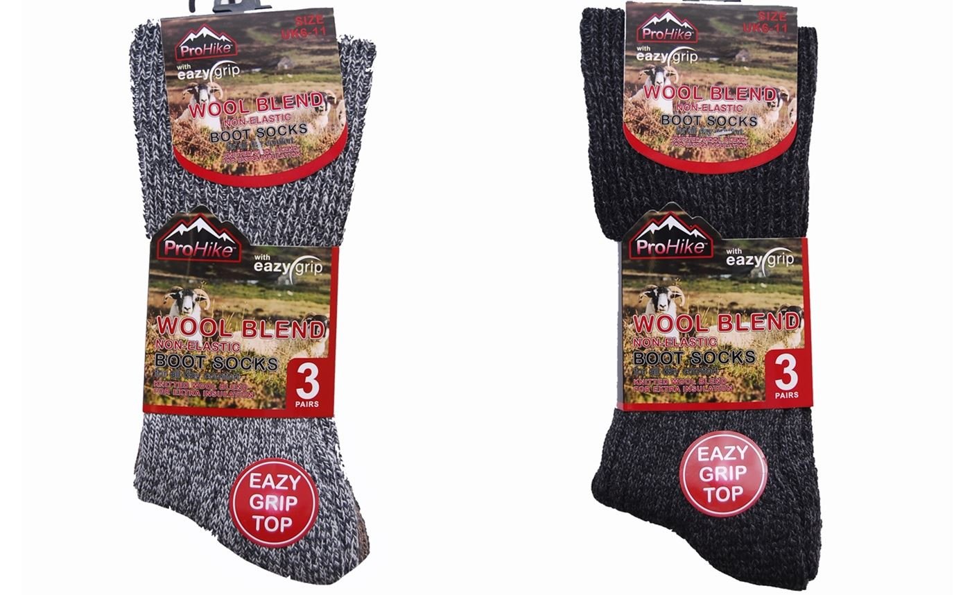 Undercover Women's Mixed Prohike 6 Pairs Wool Blend Non Elastic Boot Socks