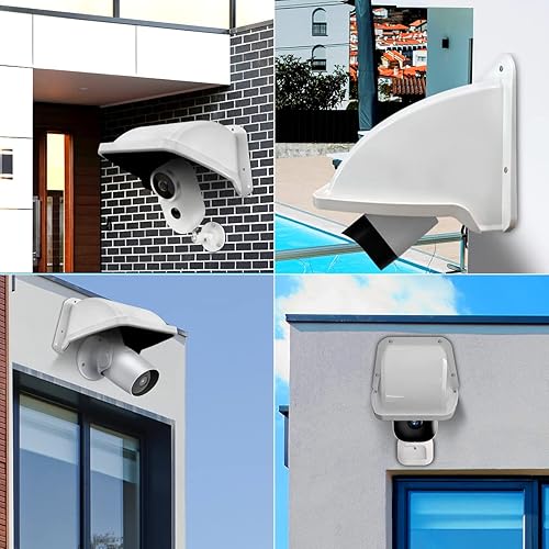 Vista 8 de OOSSXX Cámara de seguridad universal Sun Rain Cover Shield Cover Shield para cámara de vigilancia Techo protector para domo/Bullet cámara exterior