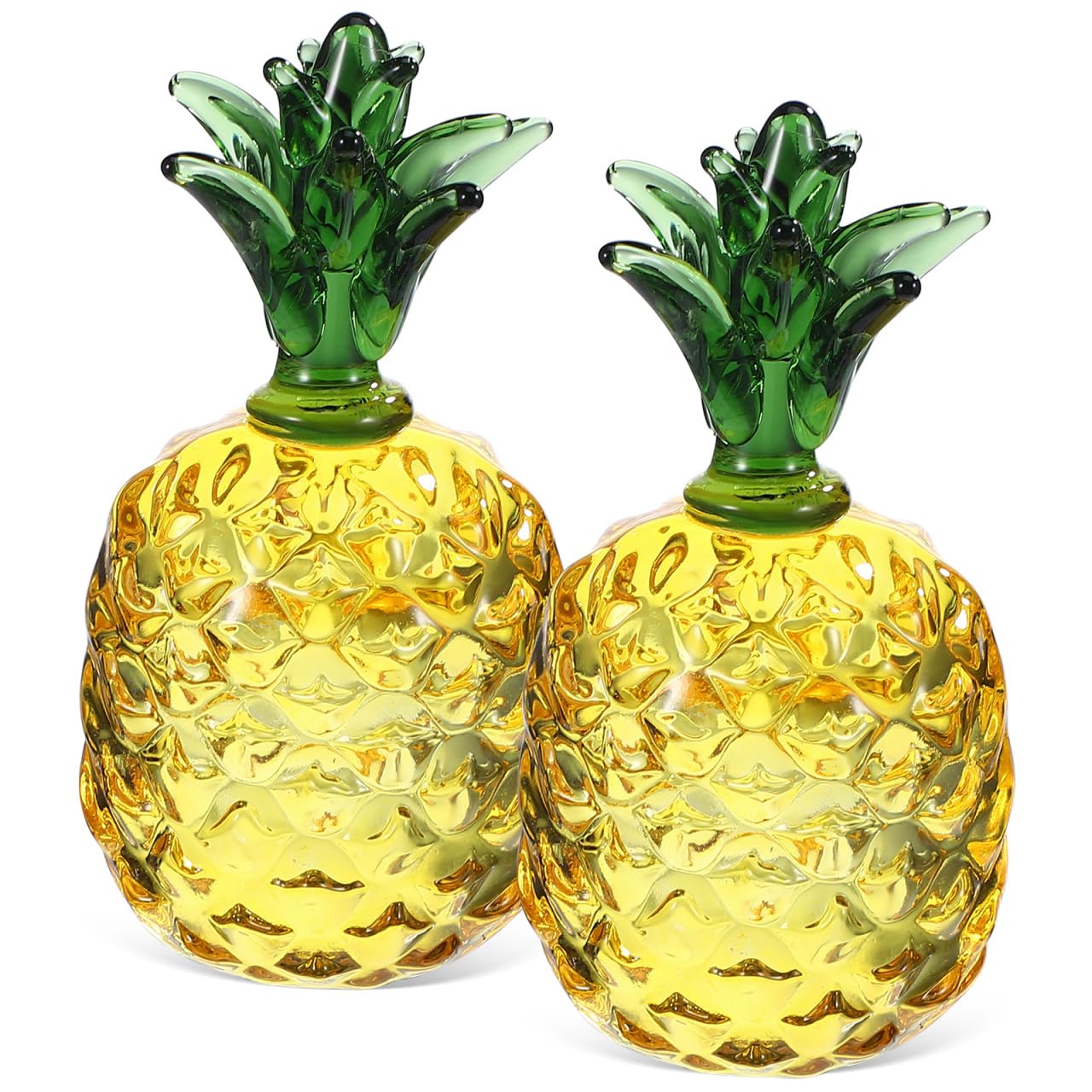 Cabilock Ananas Dekoration Kristall Handgefertigt Bergkristall Quarz Künstliche Früchte Tischdeko Kompakt Für Zuhause Büro Party 8.2X4.3X8.2 cm