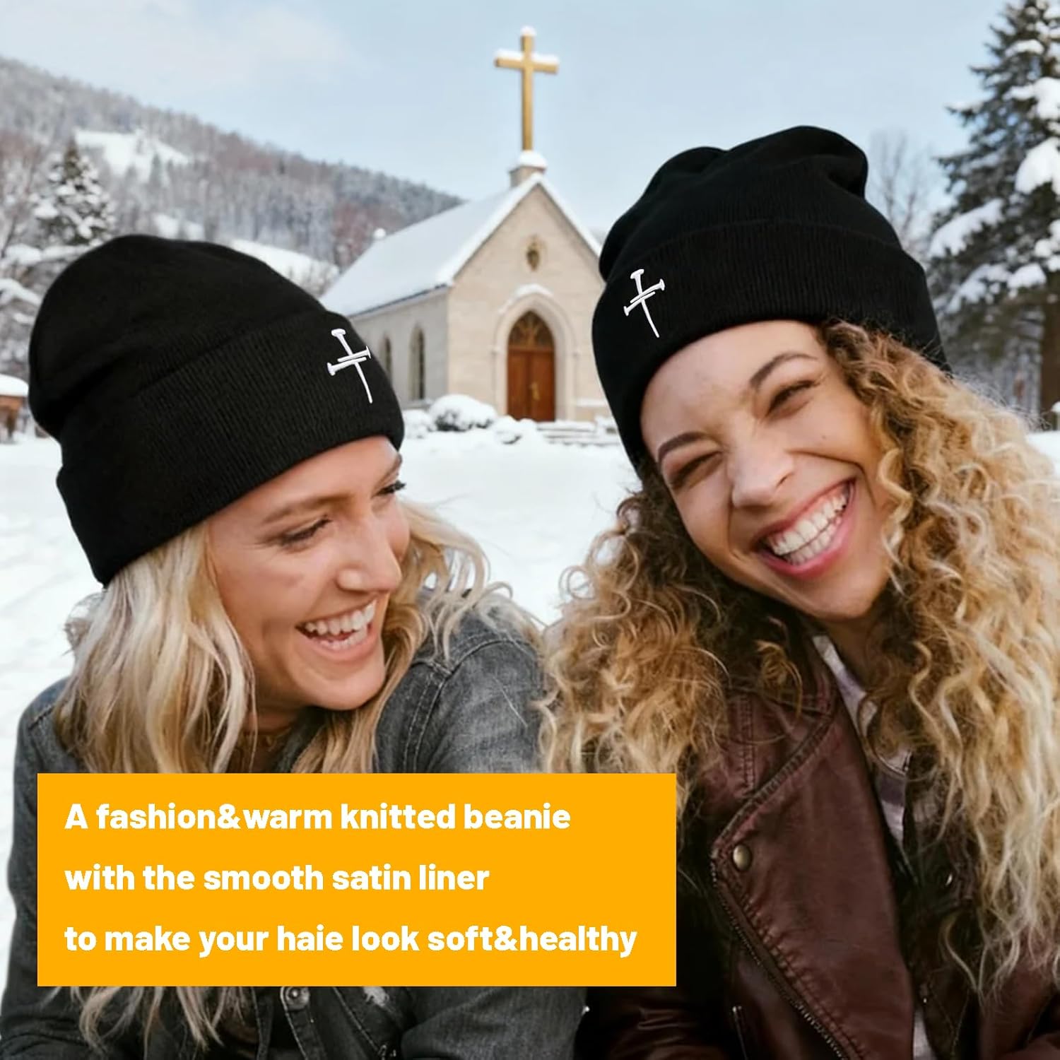 3D Embroidered Christian Hat for Men & Women, Jesus 3 Nail Cross Beanie Hat, Religious Gifts for Christians Clothes - Image 5