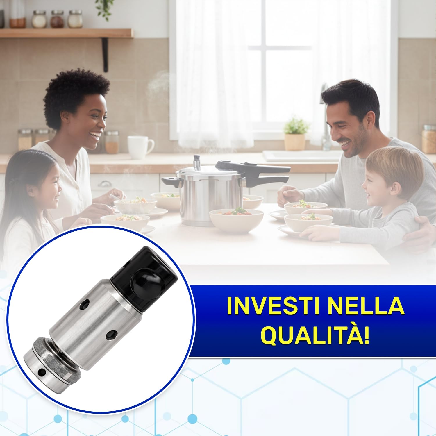 Valvola Pentola a Pressione con Foro di Montaggio da Ø 14 mm con Codice Originale 090.024.0800.00 90024080000 per Lagostina - Garanzia 10 Anni - MONTERAL