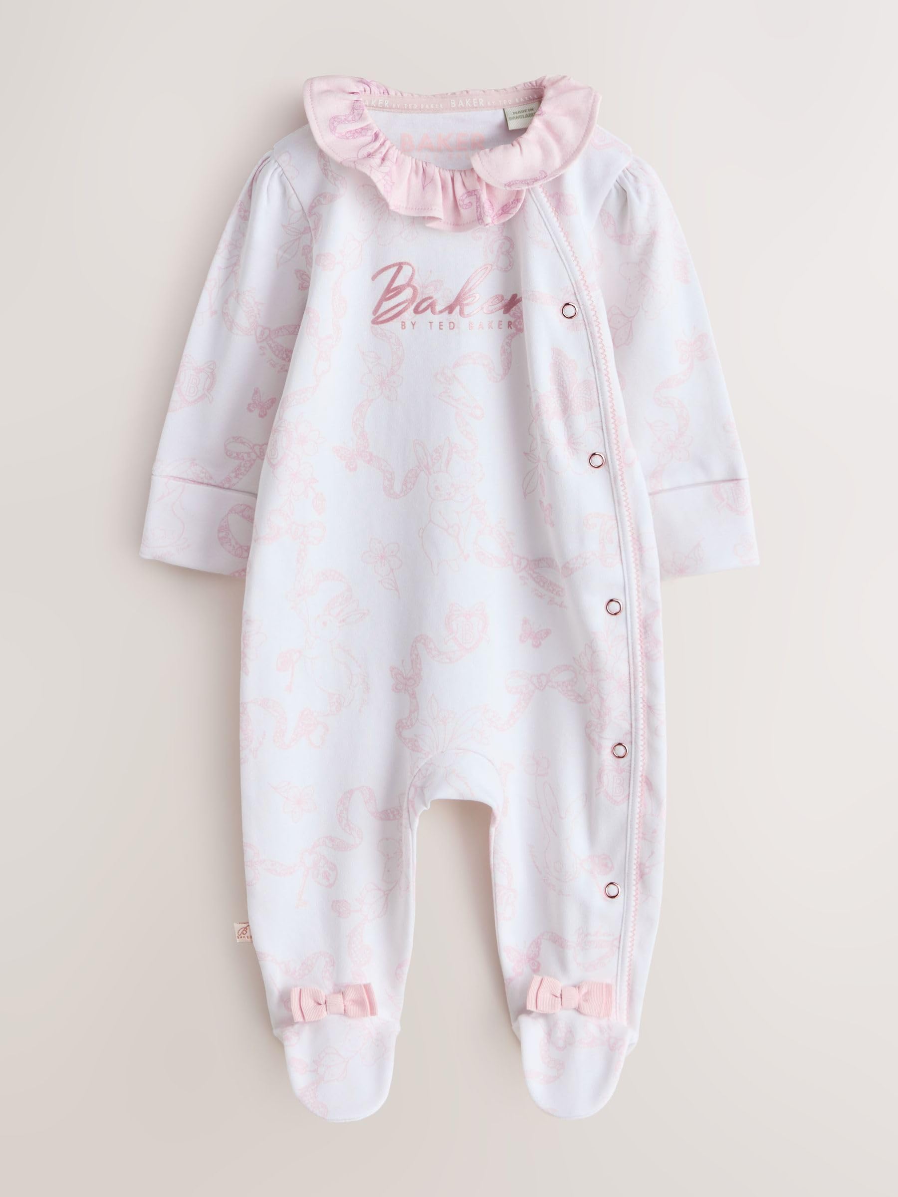 Noworodki dziewczynki Zestaw 3 różowych śpioszków Baker by Ted Baker
