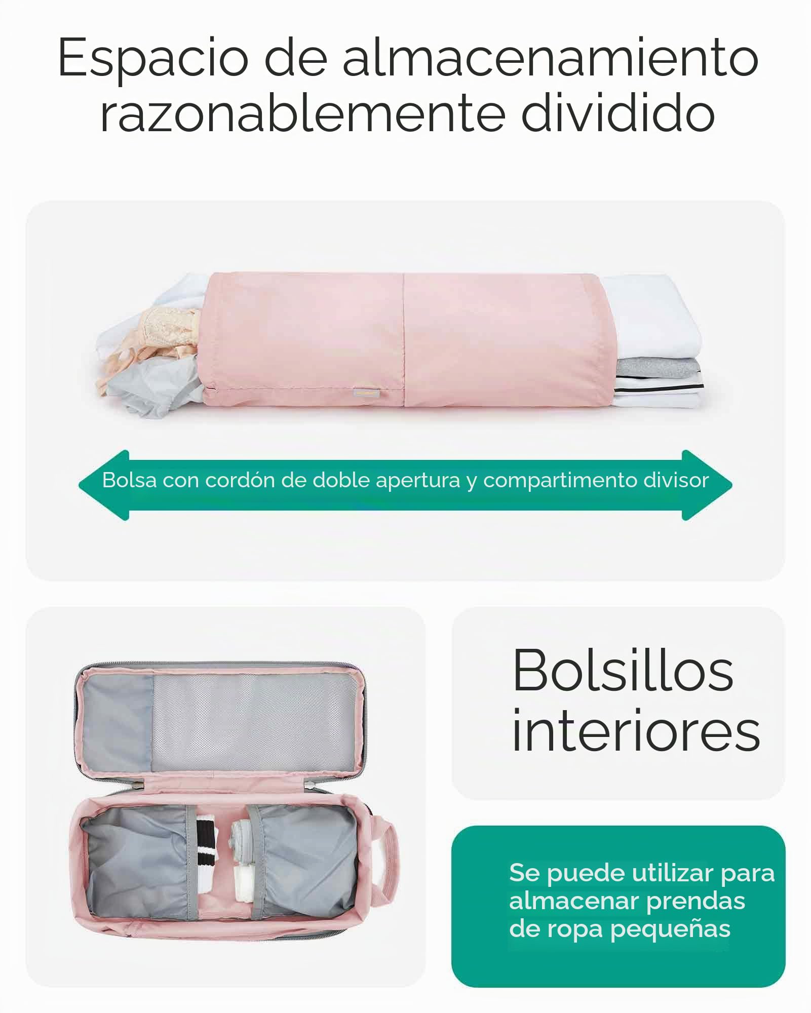 BAGSMART Bolsas Organizador Maleta Escalable, 6 Piezas Compression Packing Cubes, Con Bolsa de Lavandería, Adecuado Para Mochilas, Maletas de Viaje y Almacenamiento de Ropa en el Hogar, Negro
