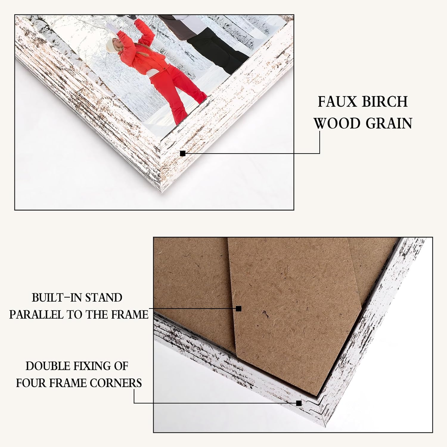 PHAREGE 4x6 Picture Frame Bulk Distressed White, Set of 18 MDF Wood Grain Frame for Display 4 by 6 Family Wedding Photos on Tabletop or Wall