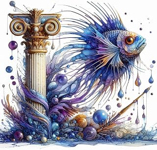 Anuver Fish Diamond Painting Kits for Adults, 5D DIY Diamond Art Kits for Beginners, Full Drill Diamond Painting Kits for Home Wall Decor, 12x12 Inch