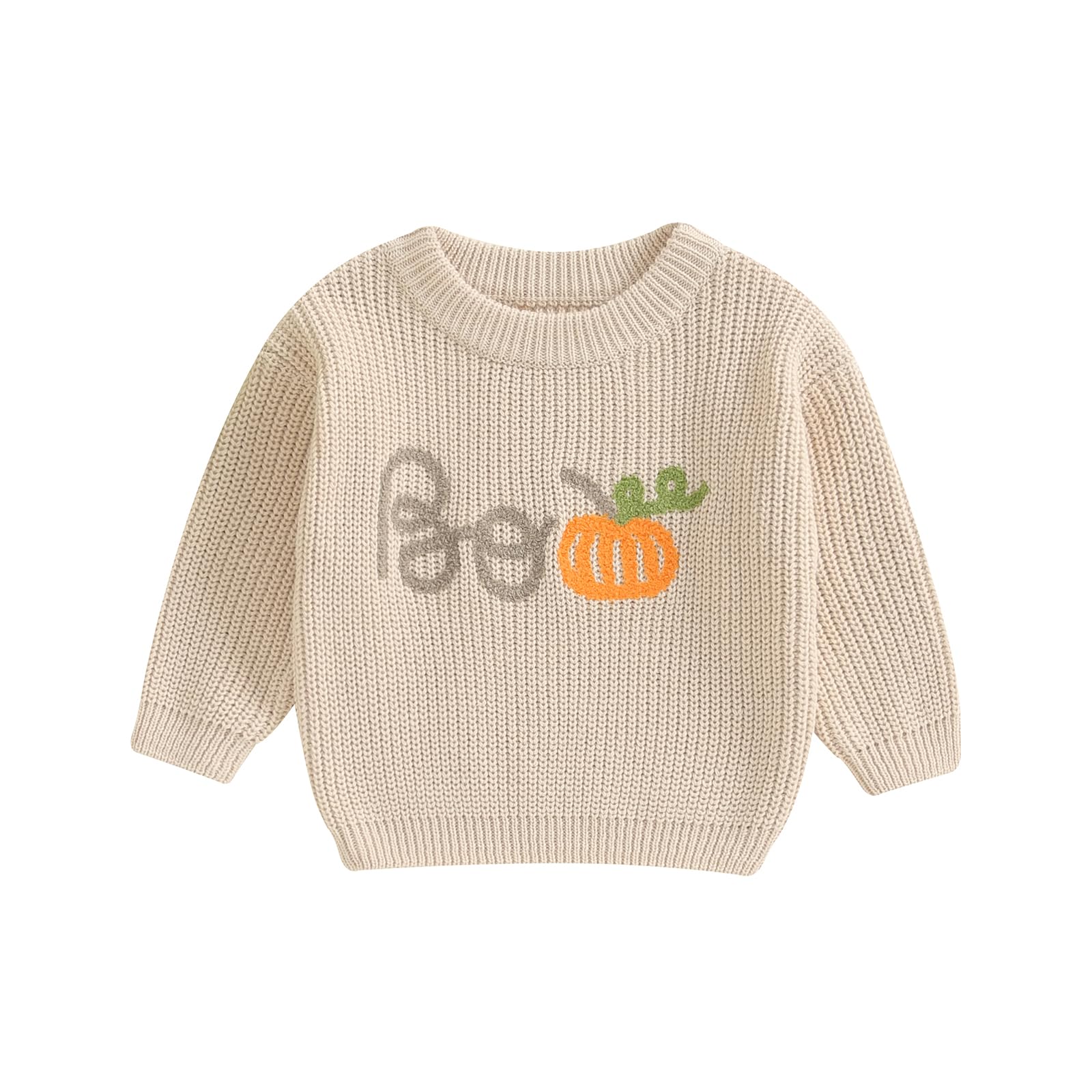 LSFYSZD Toddler Baby Girls Boys Halloween Pumpkin Sweaters Long Sleeve Crew Neck Winter Warm Knitwear Pullover Jumpers Top — view 19