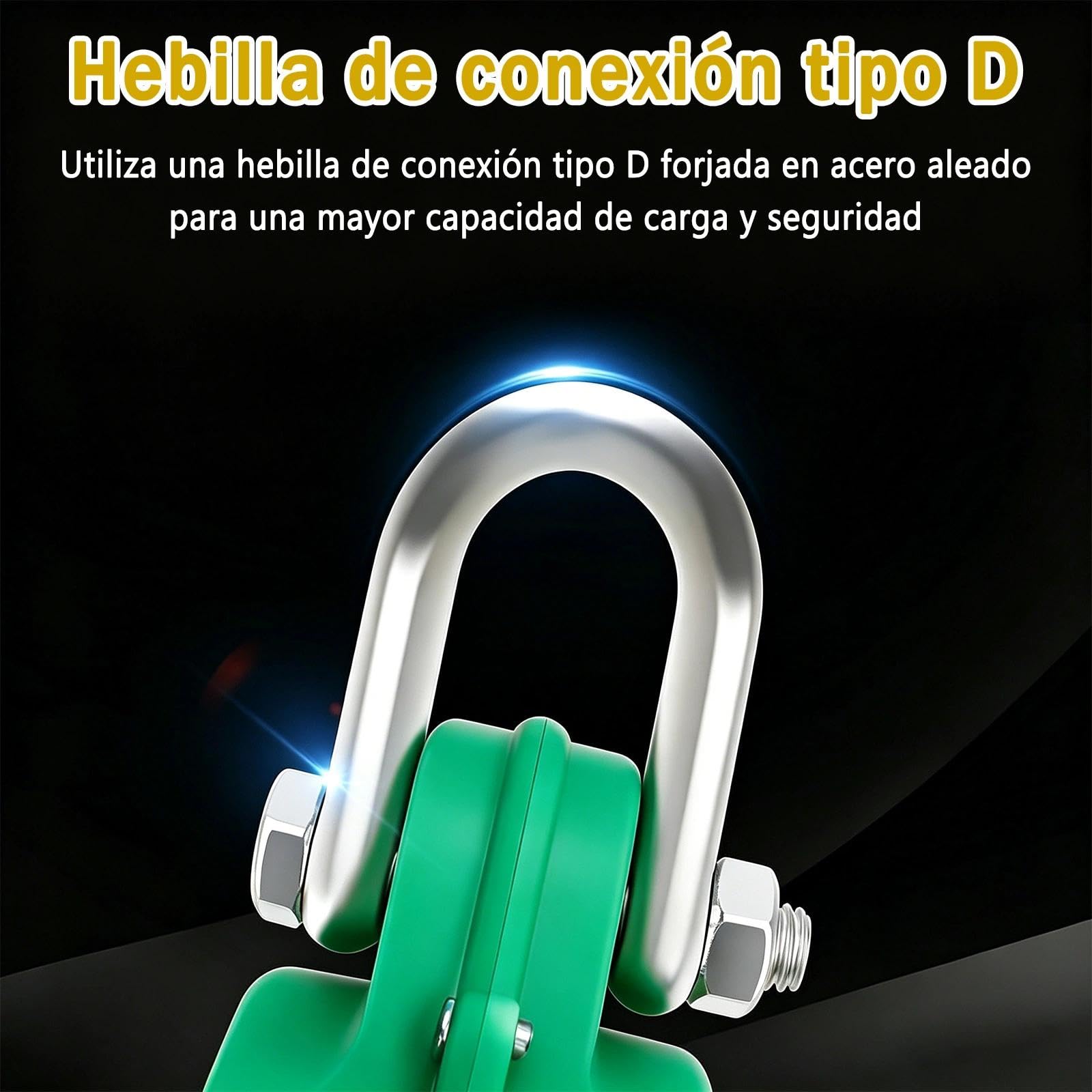 Arnes Linea de Vida Retráctil Tejado, 10m Dispositivo Anticaidas Retráctil Seguridad para Trabajos en Altura, Arnés de Seguridad Anticaídas Retráctil con Gancio Autobloccante(Verde,10m)