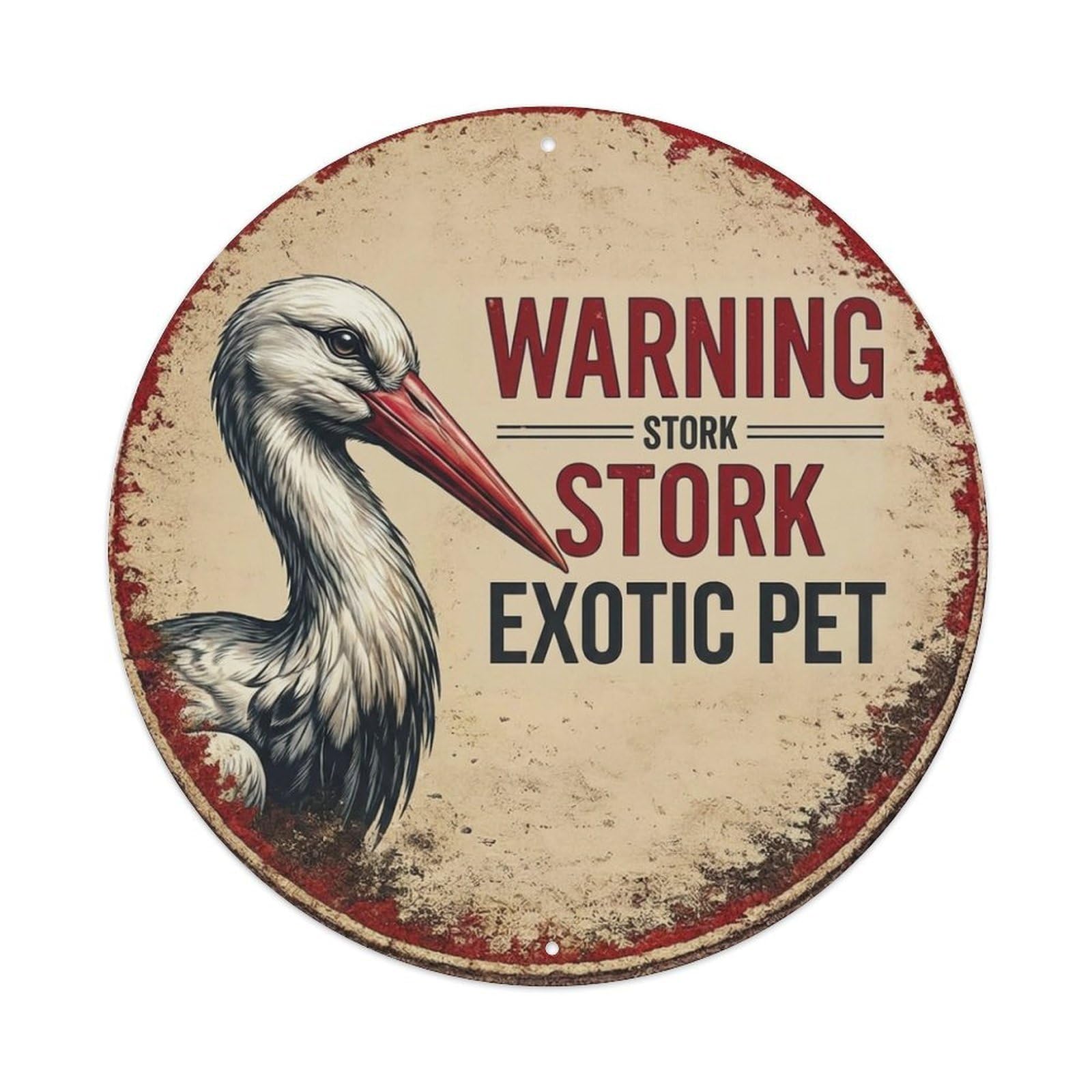 Tgrcjimh Style Metal Tin Sign Vintage Warning Stork