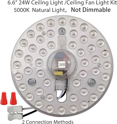 Miniatura 2 de Kit de reequipamiento LED de 24 W, motor de luz para ventilador de techo empotrado, panel de repuesto PCB, luz natural de 5000 K (paquete de 1)