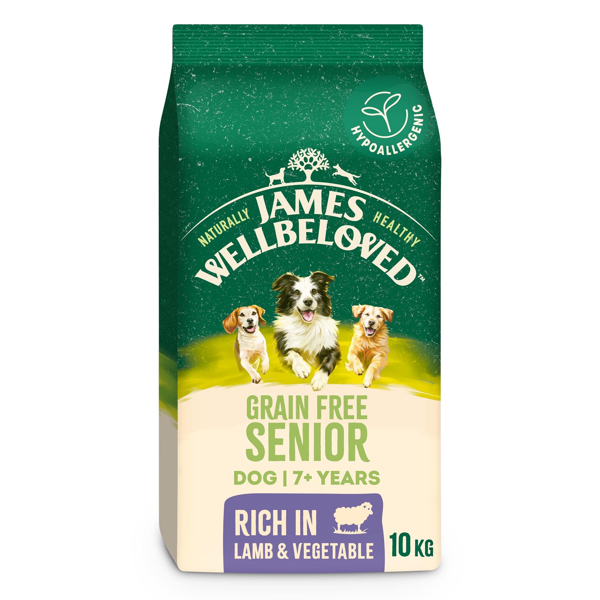 James Wellbeloved Dog Senior Hypoallergenic Dry Food Grain Free Lamb 10 kg