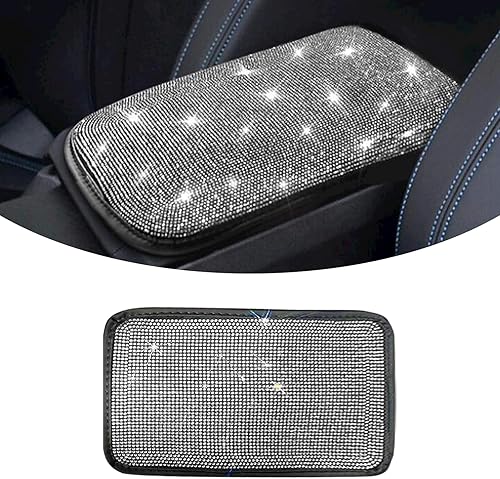 1 protector brillante para reposabrazos de automóvil, 8.66 x 11.81 pulgadas, con diamantes de imitación, banda elástica montada en la consola disponible en Yaxa Venezuela