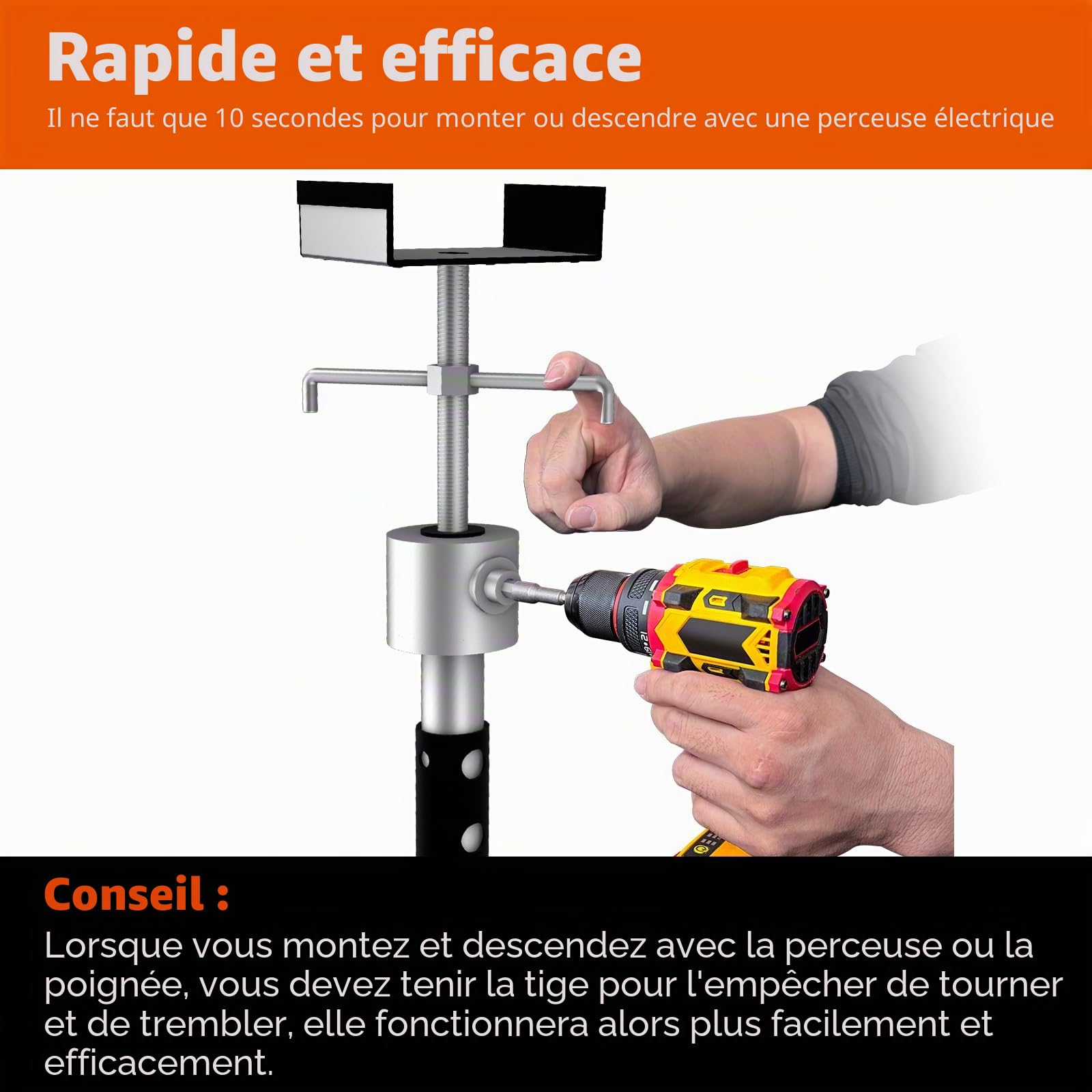 Vérins de support coulissants pour camping-car, stabilisateur coulissant robuste à levage rapide jusqu'à 2268 kg de capacité chacun, lot de 2 stabilisateurs de remorque de voyage pour