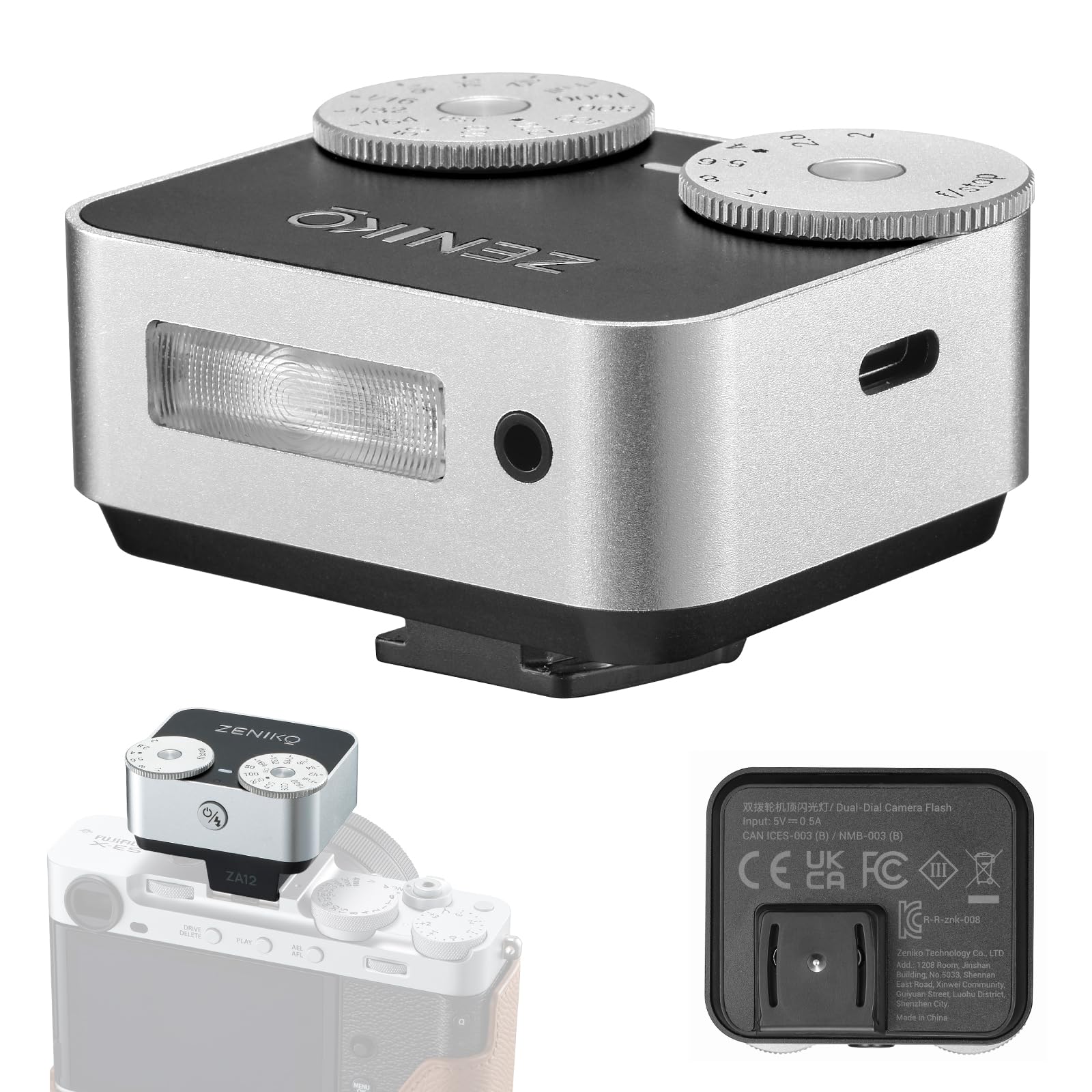 Amazon.com : ZENIKO ZA-12S Dual Dial Retro Mini Flash - 2.5s