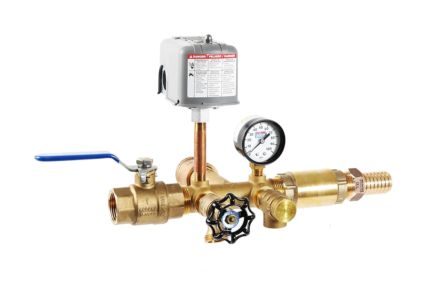 Plumb eeze Pressure Tank Installation Kiit with 1" Brass Tank Tee will