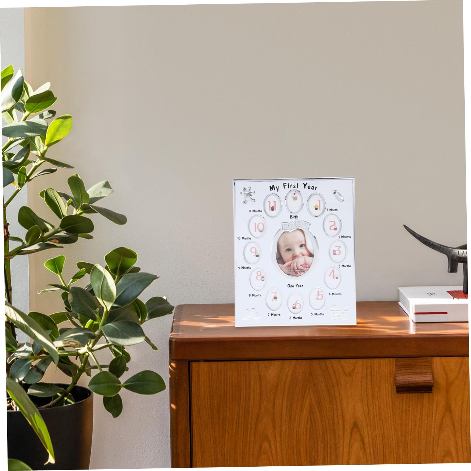 Marco de Fotos para Niña Marco de Crecimiento Infantil Exhibidor para Cumpleaños Registro de Imágenes para Recién Nacidos Seguro y Duradero Regalo Original para con Bebés