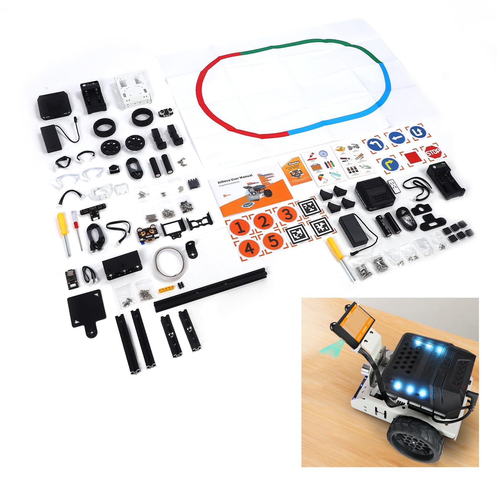 AI Vision Robot Zestaw, Robot Kodujący DIY, Programowalny Inteligentny Robot, Robot z Aparatem dla Początkujących Nastolatków