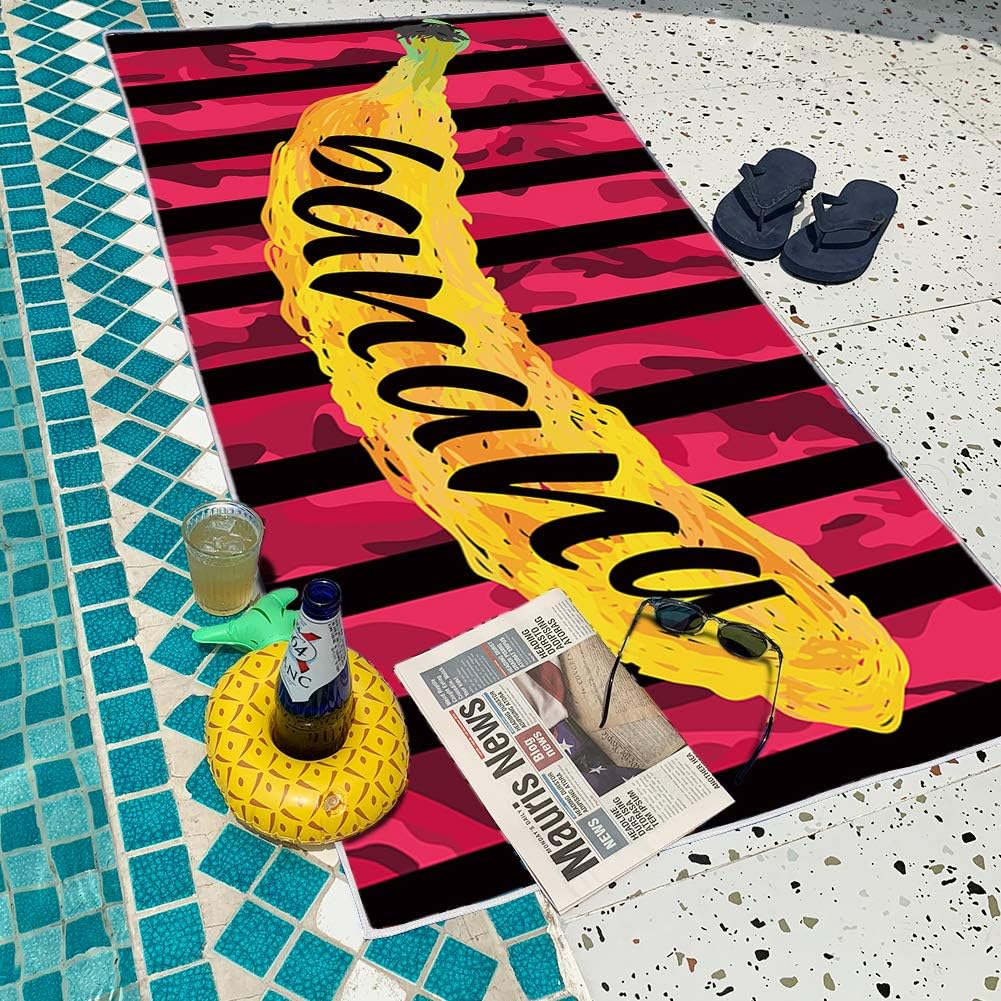 【2022NEW】 Microfiber Beach Towel, Quick Dry Beach Blanket - 30" x 60", Absorbent, Compact, Sand Proof. Best Lightweight Towel for The Swimming, Sports, Travel, Beach - Gift Waterproof Case