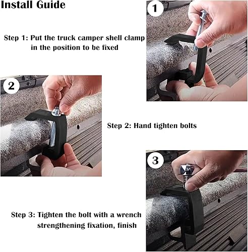 Miniatura 6 de Sporthfish Abrazadera de montaje tonneau, abrazaderas de cubierta para camión, abrazaderas de carcasa para camioneta y cama cámper para Chevy