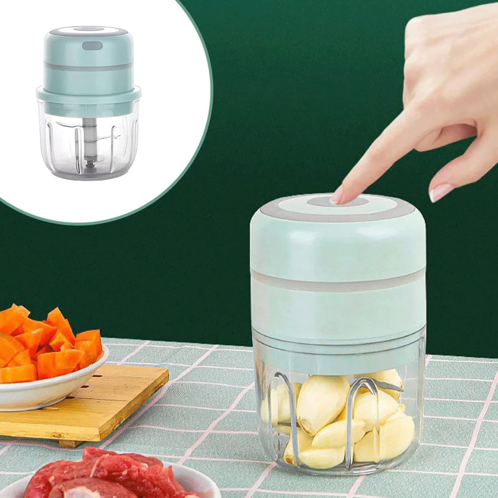 Kartoffelstampfer, 300 ml, für Gemüse, Obst, Küche, USB-Ladegerät, Zwiebel-, Ingwerschneider, Fleisch, Zerkleinerer, elektrischer Knoblauch-Pfeffer-Stampfer