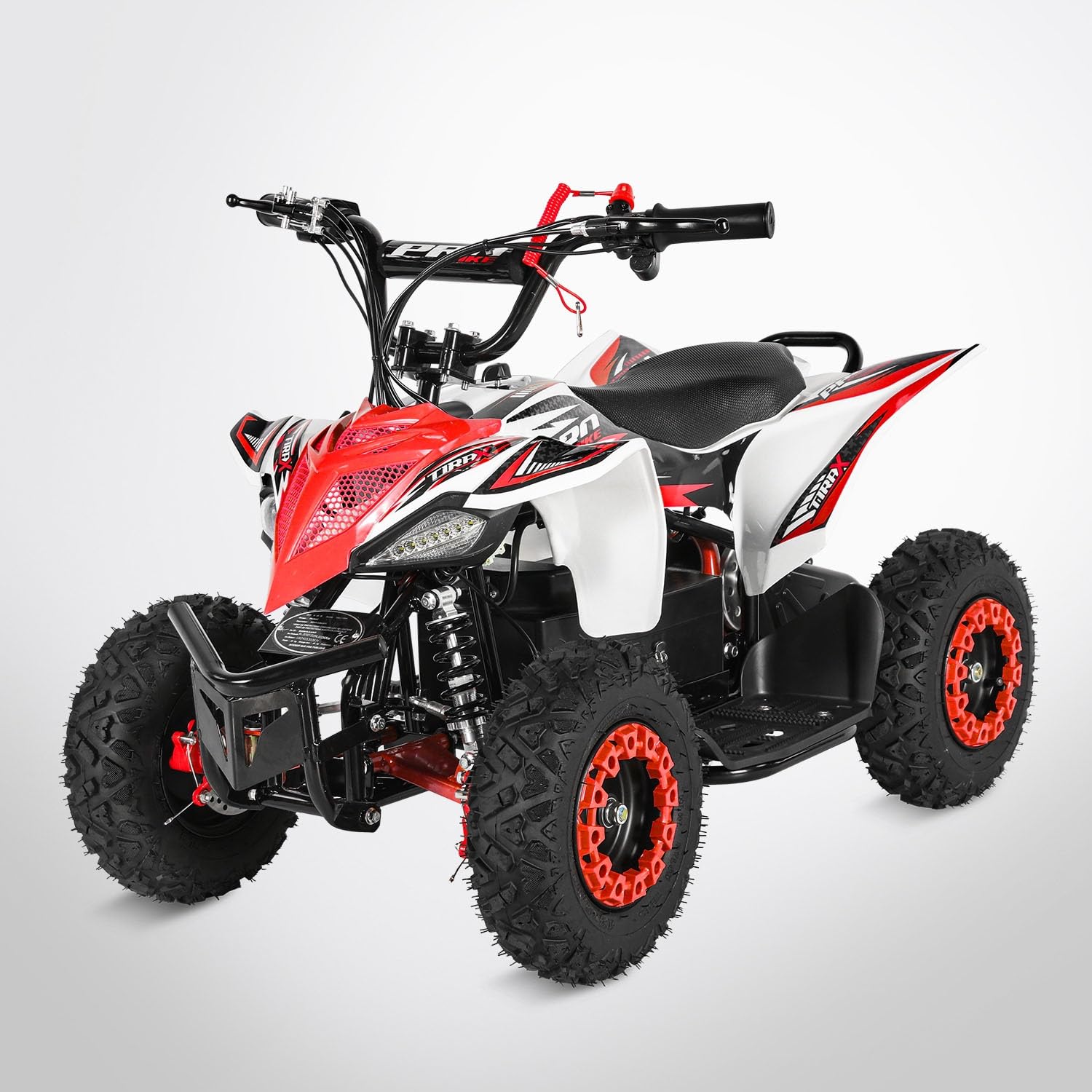 Pocket Quad TIRAX 800W - Mini Quad Enfant Électrique 800 W - Rouge et blanc