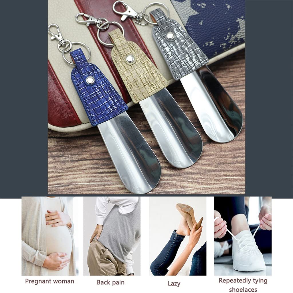 Podnośnik do butów męskich, 3 szt., mini, krótki uchwyt, do podróży, stabilny i trwały, ze stali nierdzewnej, z haczykiem na klucze, chroni buty przed odkształceniem