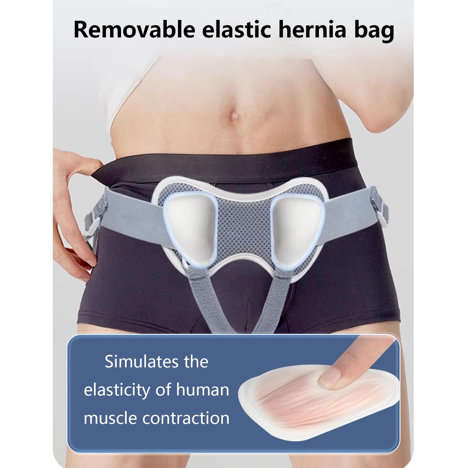 Pavis Slip Ernia Inguinale, Cinto per Ernia Inguinale, Cinto Erniario, Design del Pacco di Compressione Triangolare con Cuscinetto di Compressione Rimovibile E Cinturino Inguinale Regolabile
