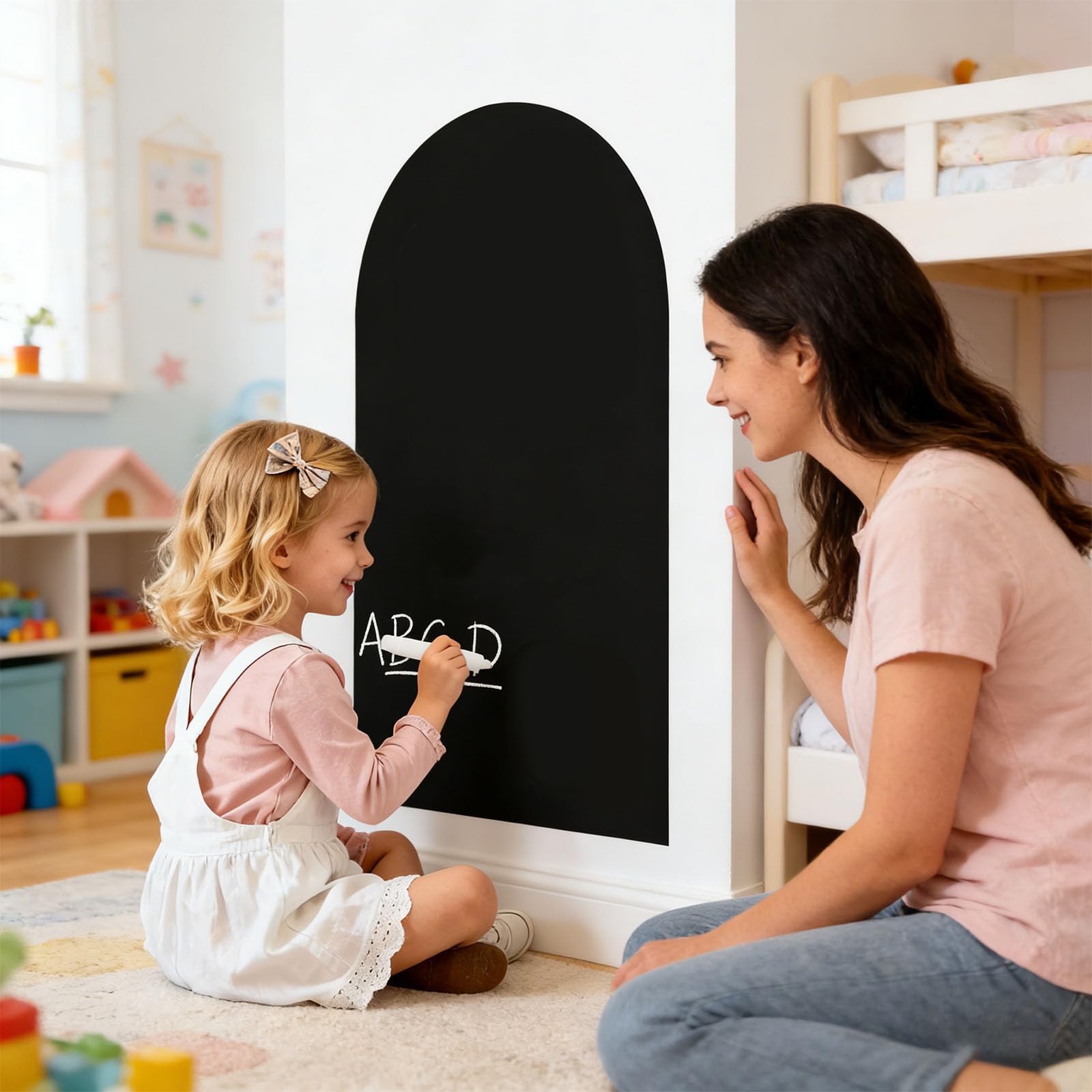 Einfach zu installierende schwarze Kreidetafel, Wand-Design, geeignet für Unterricht und Heimorganisation, Memoboard