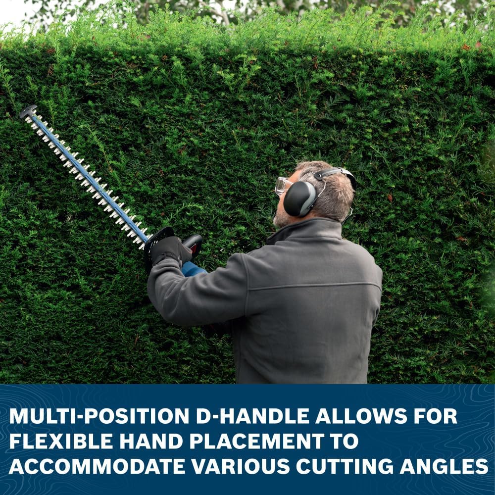 BOSCH GHE18V-60-2N 18V Cordless Hedge Trimmer, 24-Inch Blade with Lightweight Design (Battery and Charger Kit Included)