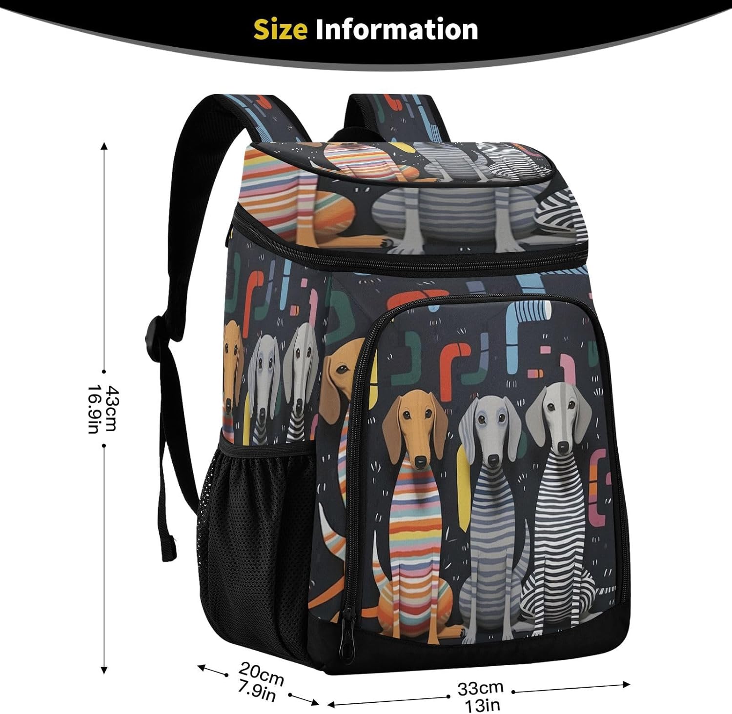 Dachshunds Cooler Backpack 36 Cans Leakproof Waterproof Backpack Cooler Bag Beach Accessories Travel Camping Fishing Backpack for Women Men